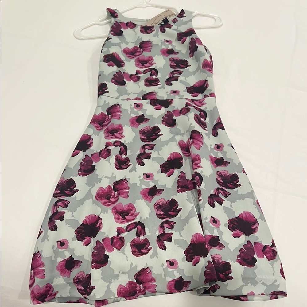 Banana Republic 00P (Petites) Pink and Purple Halter A-line Dress